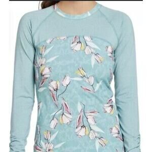 Calia by Carrie Underwood Long Sleeve Tropical Rash Guard Size Med